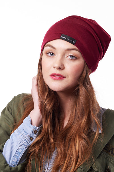 Wine Red Slap | Satin-Lined Cap