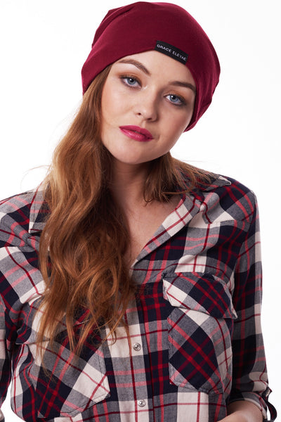 Wine Red Slap | Satin-Lined Cap